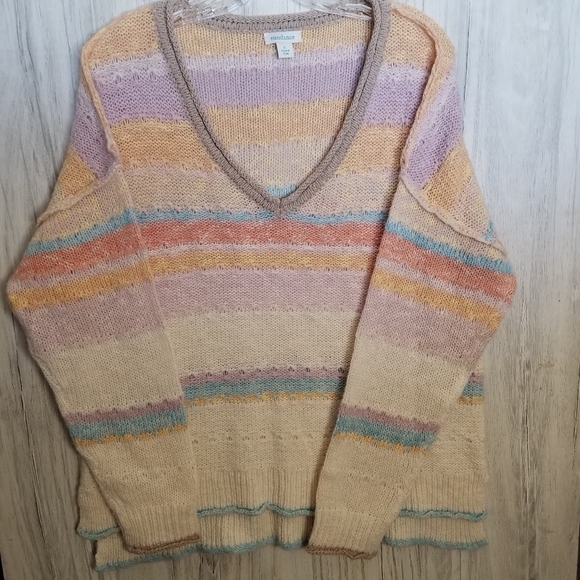 Sundance Sweater Pastel Stripe V-Neck - Picture 4 of 6